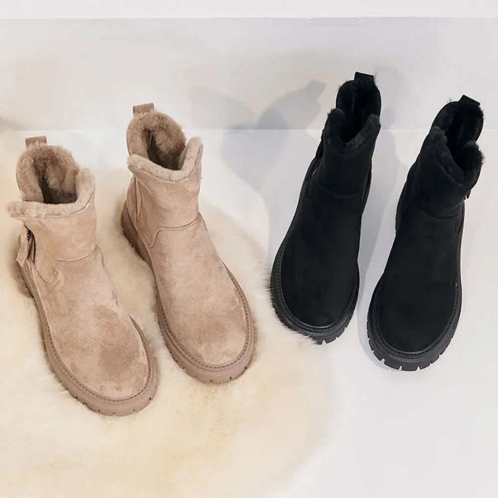 Elegante Winterstiefel für Damen aus Wildleder und Wolle