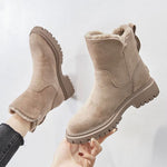 Elegante Winterstiefel für Damen aus Wildleder und Wolle