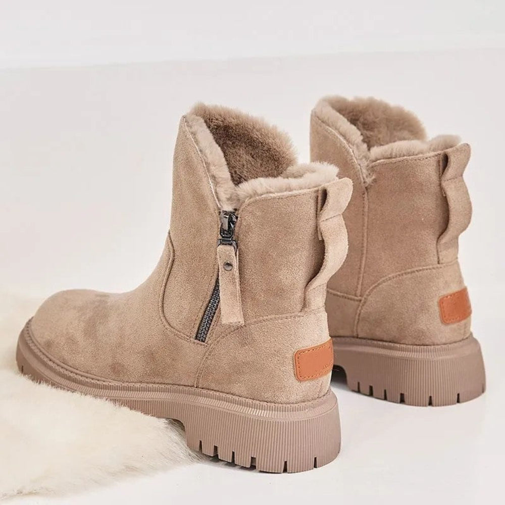 Elegante Winterstiefel für Damen aus Wildleder und Wolle
