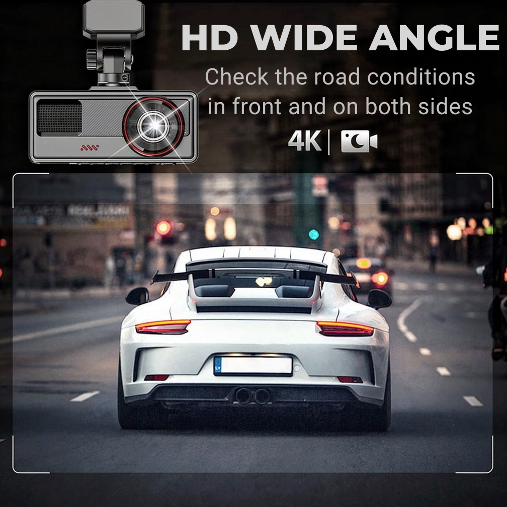 Dashcam für Rundumschutz beim Fahren | 3-in-1 Kamera