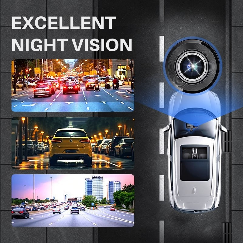Dashcam für Rundumschutz beim Fahren | 3-in-1 Kamera