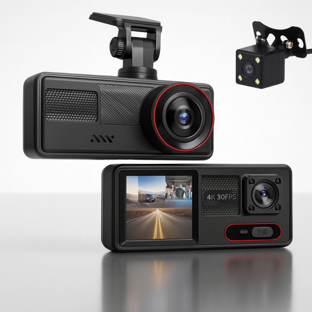 Dashcam für Rundumschutz beim Fahren | 3-in-1 Kamera