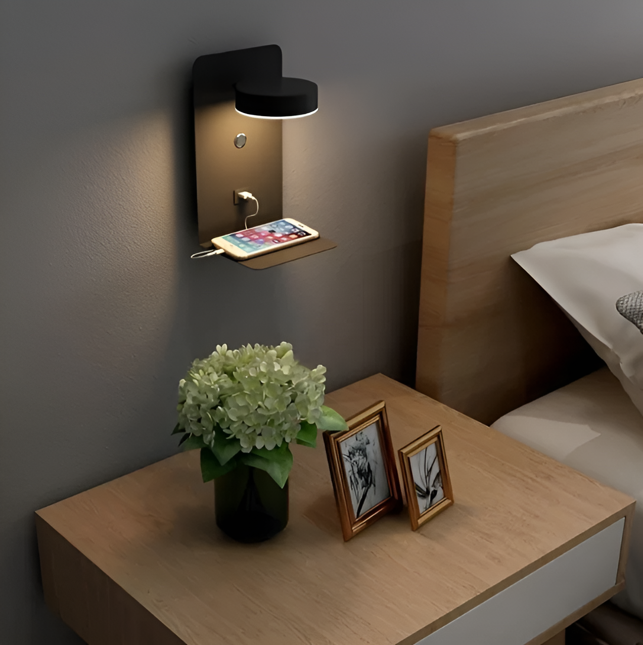 Elegant USB night light with integrated storage compartment