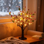 Elegant LED Christmas Tree for the Table – 50 cm with Berry Motif