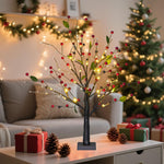 Elegant LED Christmas Tree for the Table – 50 cm with Berry Motif