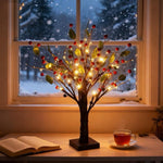 Elegant LED Christmas Tree for the Table – 50 cm with Berry Motif