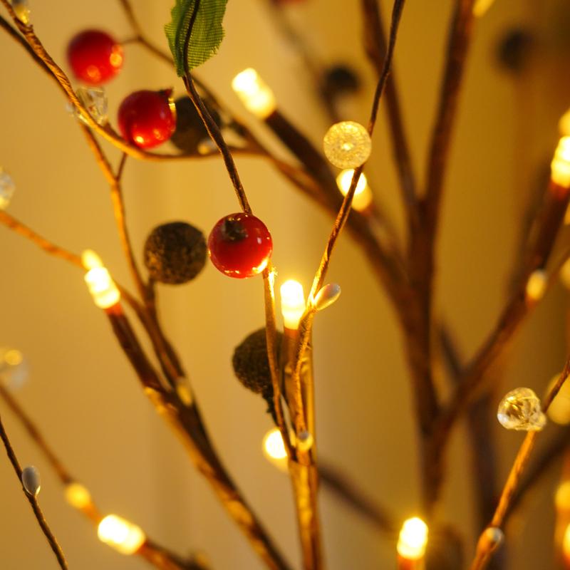 Elegant LED Christmas Tree for the Table – 50 cm with Berry Motif