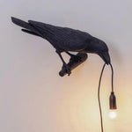 Artistic Crow Design Table Lamp with Warm Light LED