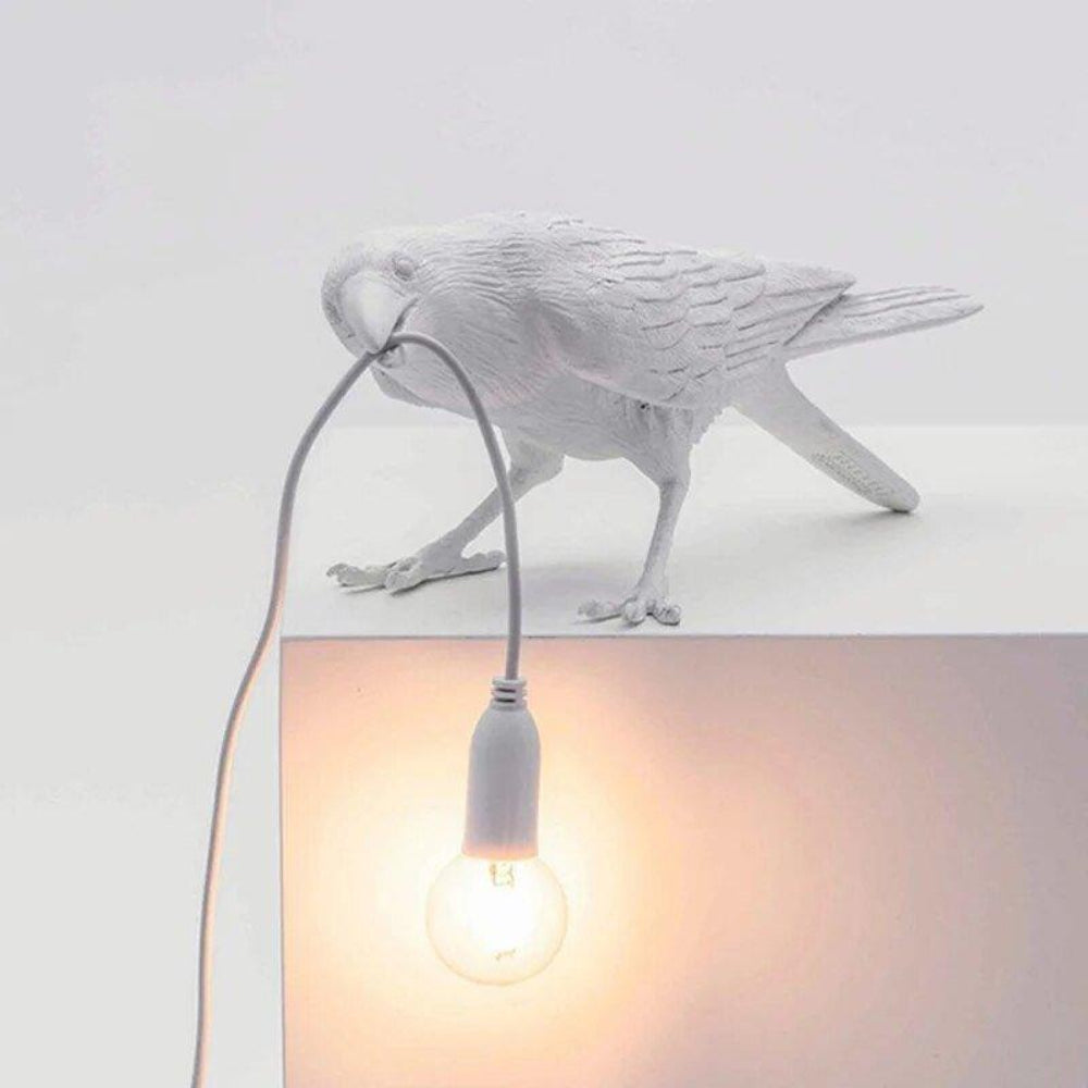 Artistic Crow Design Table Lamp with Warm Light LED