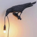 Artistic Crow Design Table Lamp with Warm Light LED