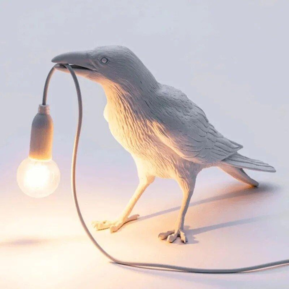 Artistic Crow Design Table Lamp with Warm Light LED