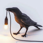 Artistic Crow Design Table Lamp with Warm Light LED