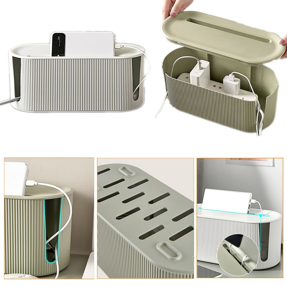 Elegant Storage Box | Cable, Adapter, and Socket Organizer