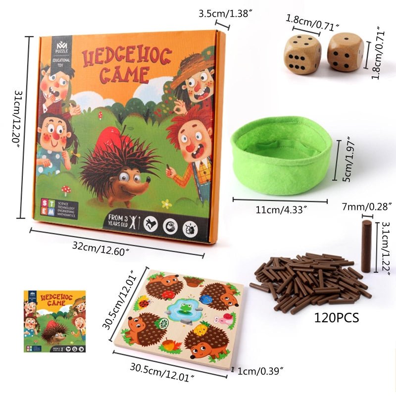 Sensorisches Lernspiel mit Igel im Montessori-Stil