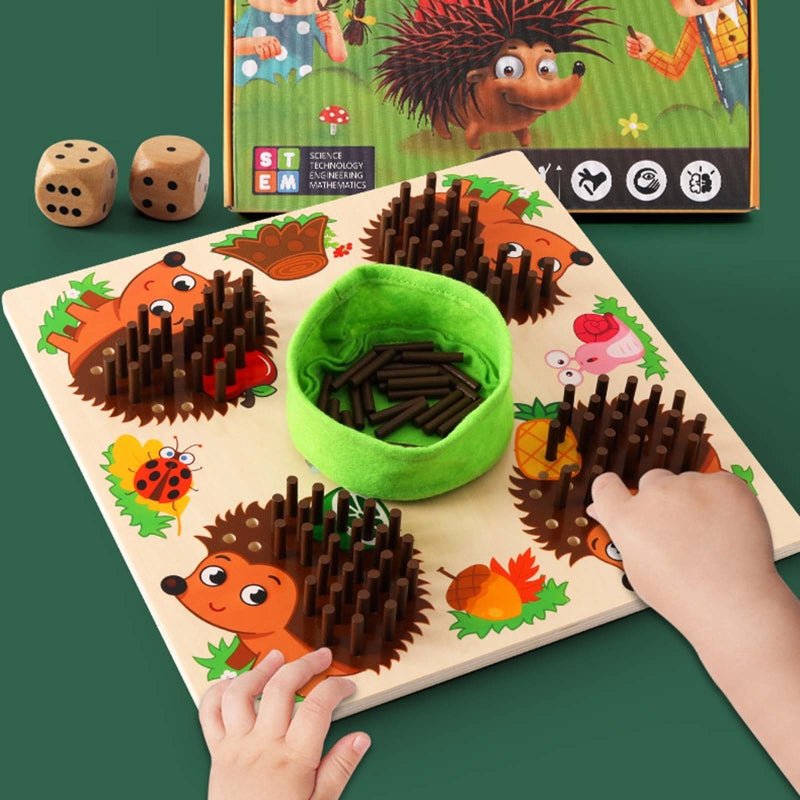 Sensorisches Lernspiel mit Igel im Montessori-Stil
