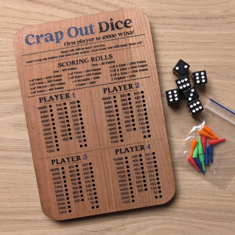 WürfelKönig - Holz-Taktik Scoreboard für Spielespaß