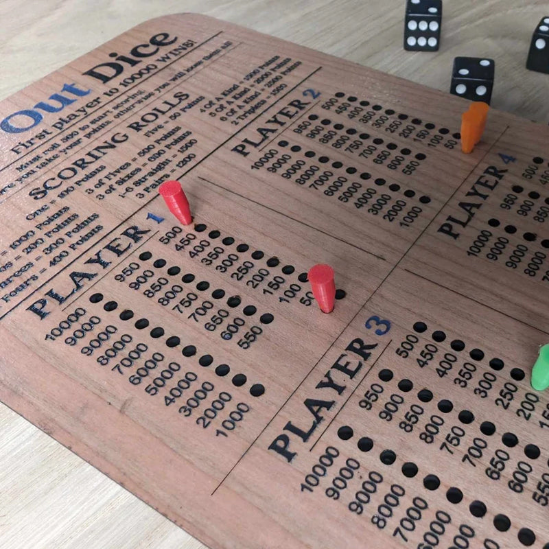 WürfelKönig - Holz-Taktik Scoreboard für Spielespaß