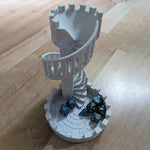 3D-printed dice tower with spiral staircase for your gaming pleasure
