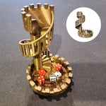 3D-printed dice tower with spiral staircase for your gaming pleasure