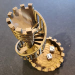 3D-printed dice tower with spiral staircase for your gaming pleasure