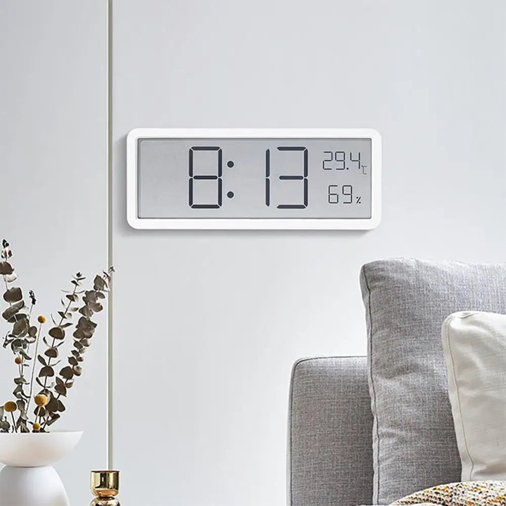 Large Digital Wall Clock with LED Display and Climate Monitor