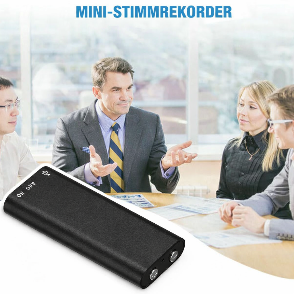 Handlicher Sprachrekorder | Kompakte Aufnahmegerät mit Ein-Tasten-Bedienung