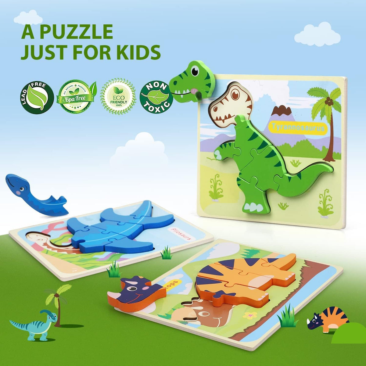 DinoPuzzles - Promotes problem-solving skills and creative development