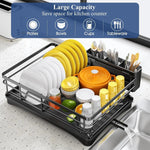 Kitchen helper for dry dishes with cutlery tray