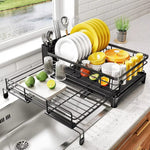 Kitchen helper for dry dishes with cutlery tray