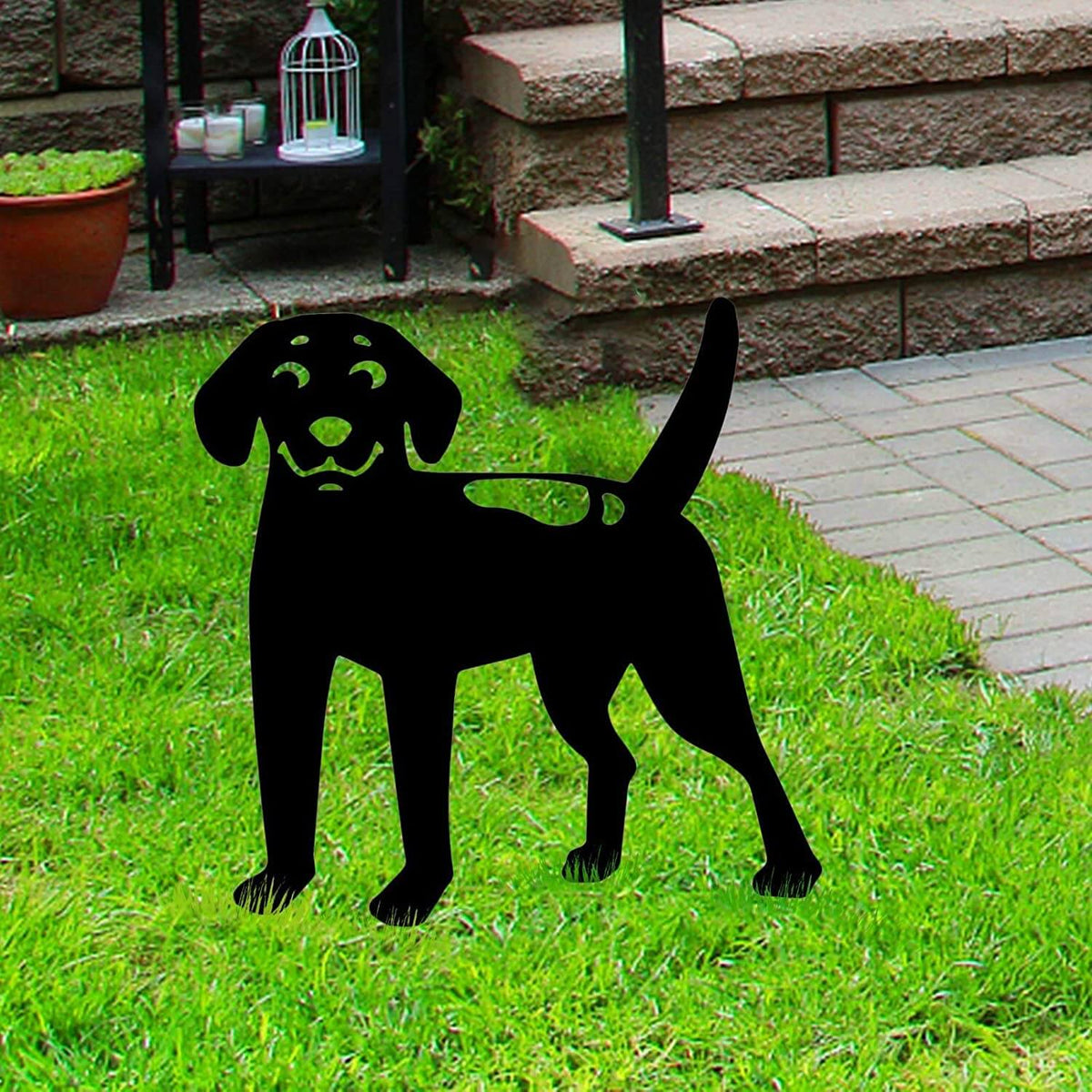 Beautiful dog figurine for the garden