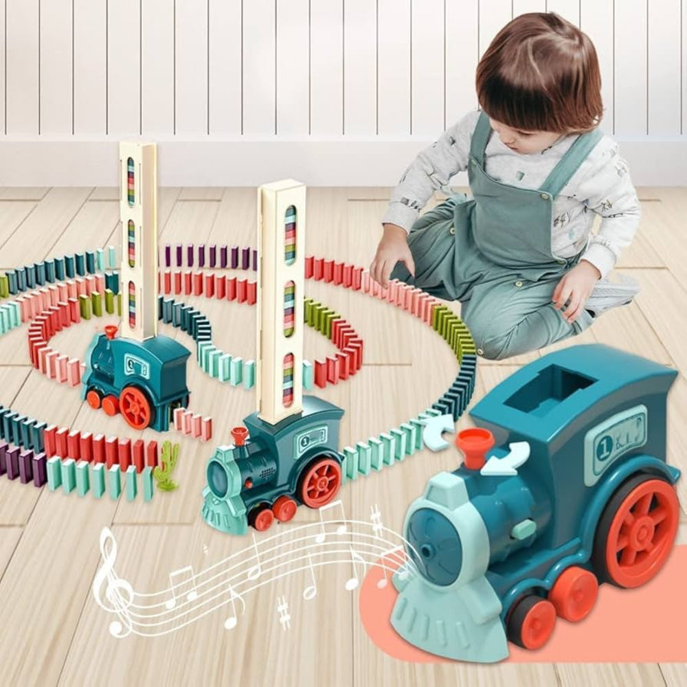 Bunte Domino-Bahn für kreative Kinderabenteuer