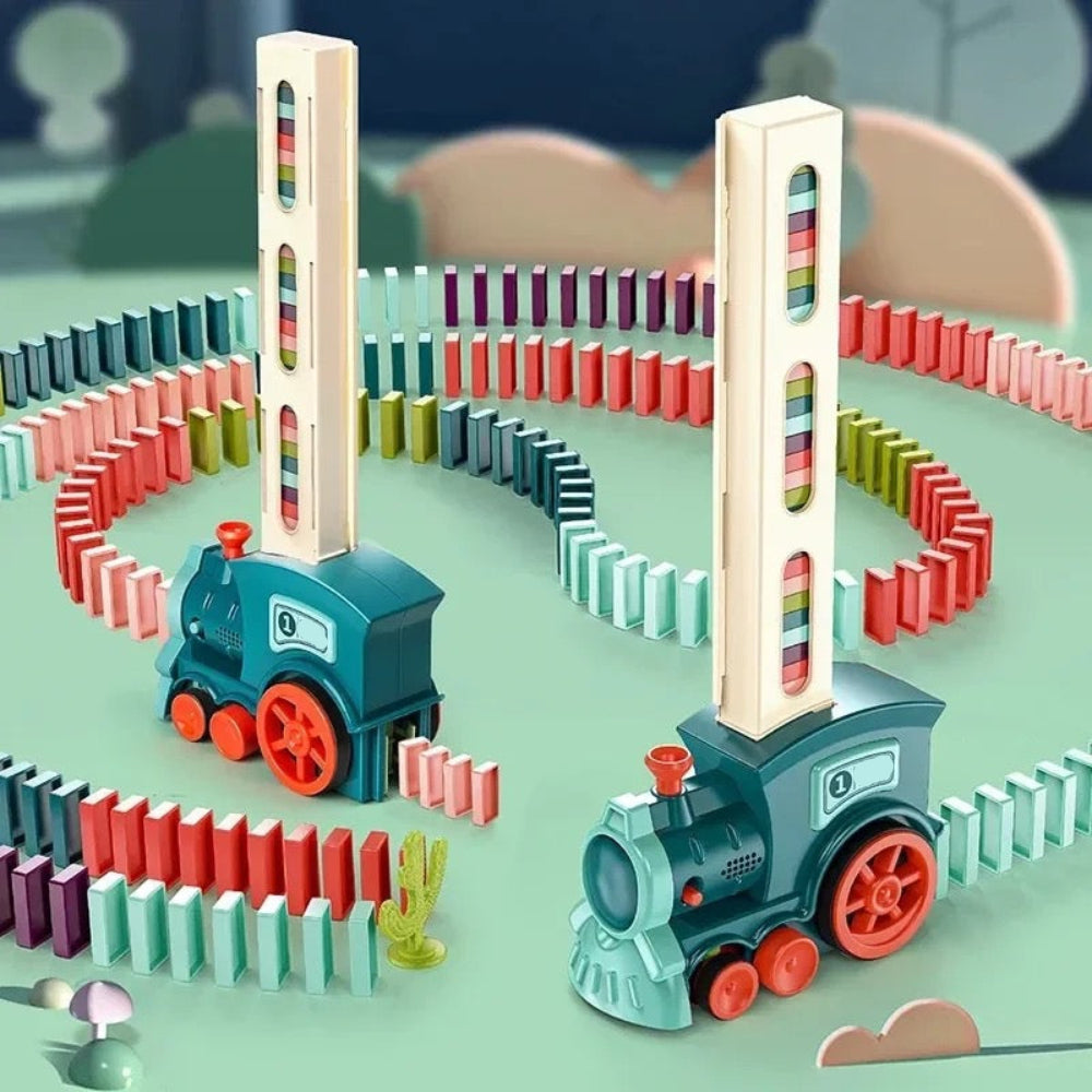 Bunte Domino-Bahn für kreative Kinderabenteuer