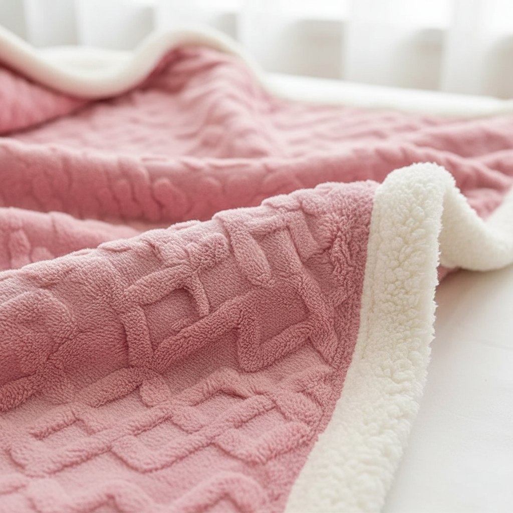 Wärmende Winterdecke aus Luxus-Lammwolle – Beidseitig gestaltete Fleece-Decke