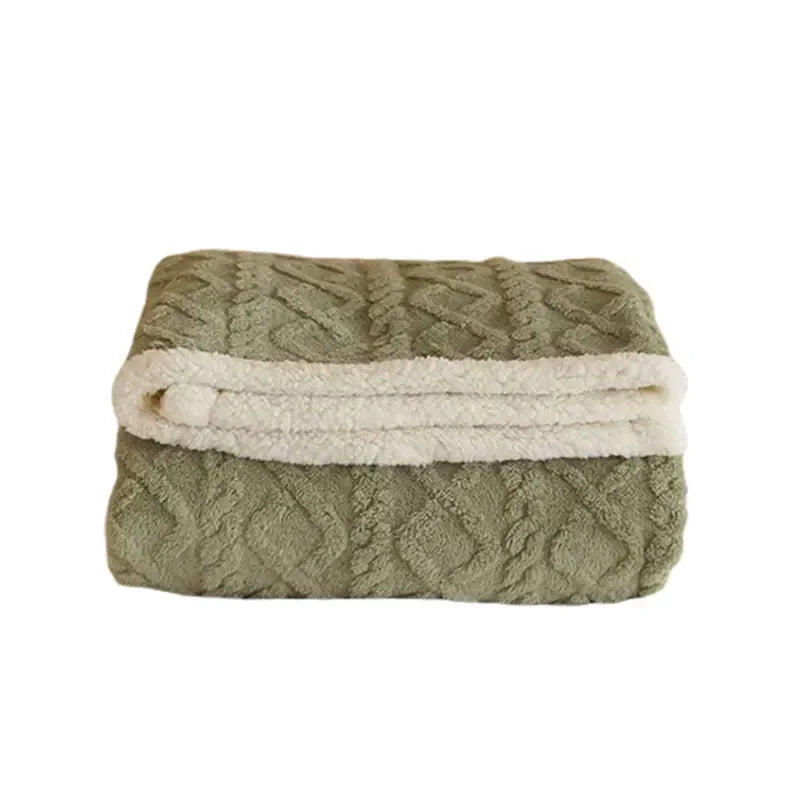 Wärmende Winterdecke aus Luxus-Lammwolle – Beidseitig gestaltete Fleece-Decke