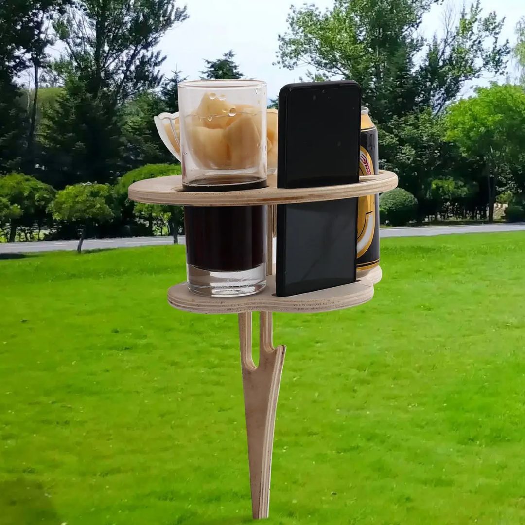 Elegant Portable Wine Table with Double Level