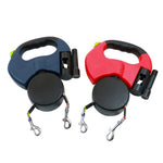 Dual Retractable Dog Leash | With Flashlight and Poop Bag Holder