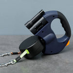 Dual Retractable Dog Leash | With Flashlight and Poop Bag Holder