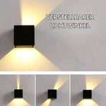 Kabellose LED-Wandlampe im modernen Würfel-Design