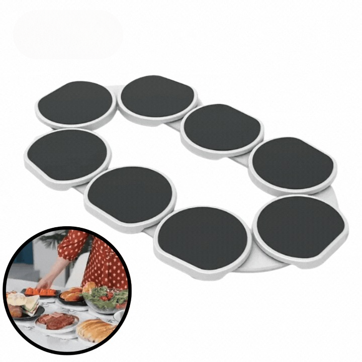 Drehbares Servier-Set für den Esstisch – 8 rutschfeste Platten