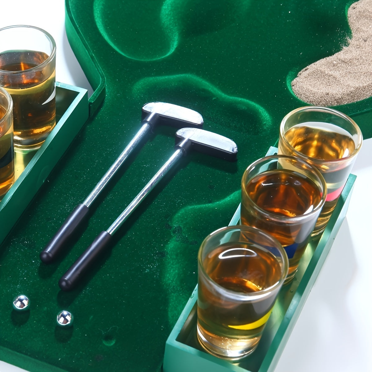 Golf Drinking Game - Miniature Tabletop Golf Set with Shot Glasses