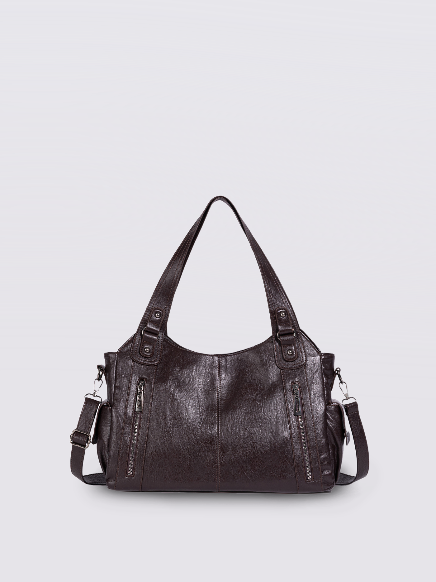 Stylische Handtasche mit mehreren Fächern und abnehmbarem Schultergurt