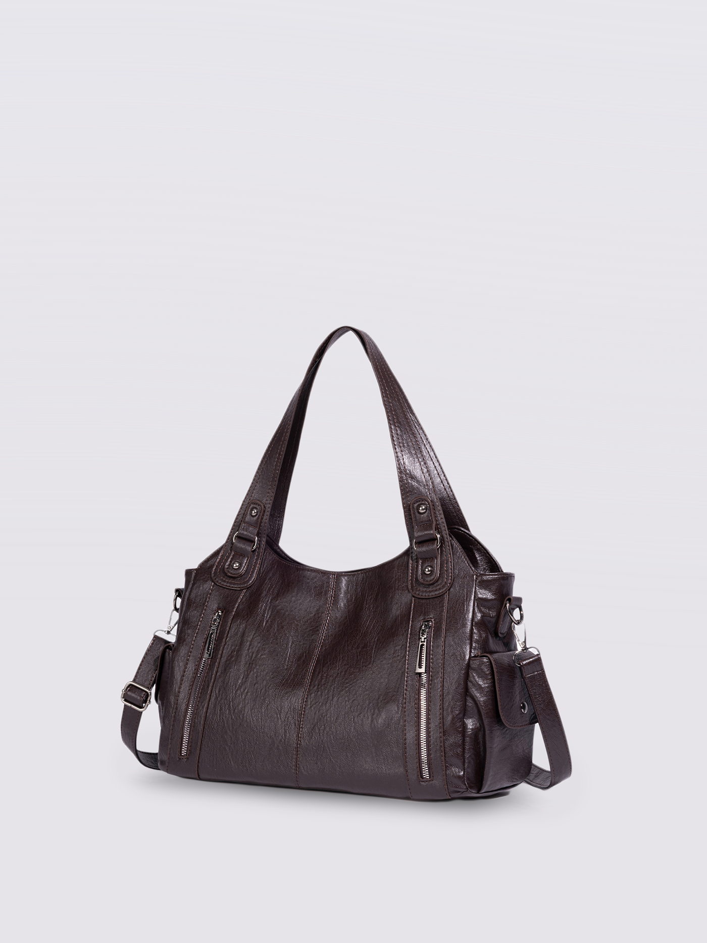Stylische Handtasche mit mehreren Fächern und abnehmbarem Schultergurt