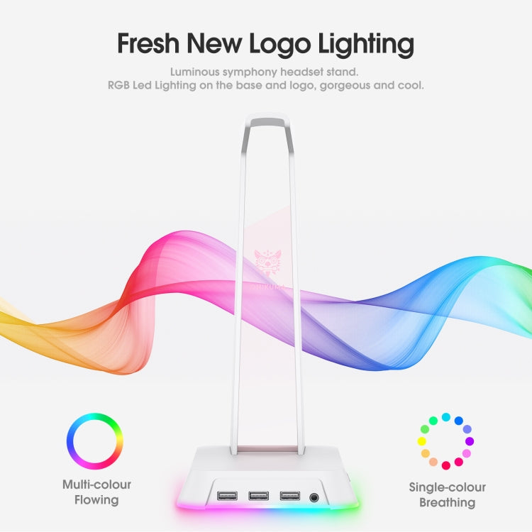 Luminax | RGB Gaming Headset Halterung mit Beleuchtung (Weiß)
