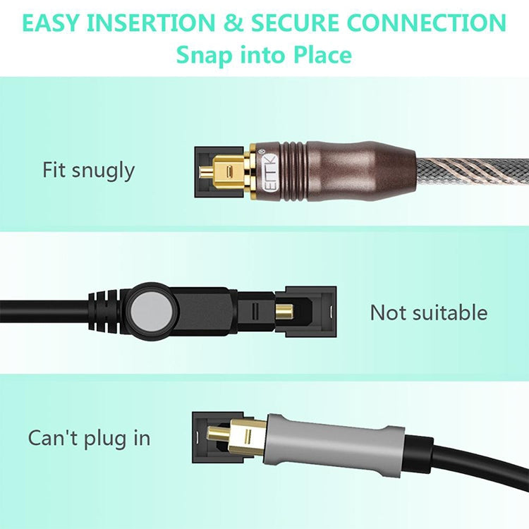 OptiLink | 20m Digitaler Audio-Optik-Kabel mit quadratischen Steckern
