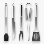 Edelstahl Grillbesteck Set | Mit Tragetasche für Unterwegs | Sicherer Griff mit Hitzeschutz