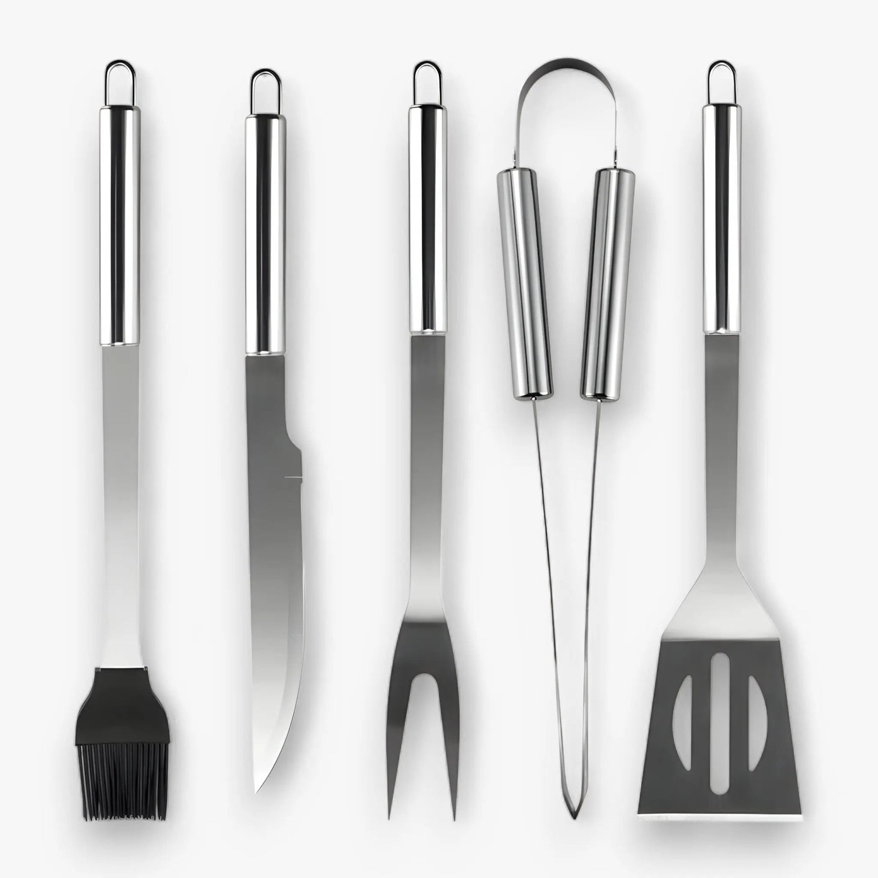 Edelstahl Grillbesteck Set | Mit Tragetasche für Unterwegs | Sicherer Griff mit Hitzeschutz