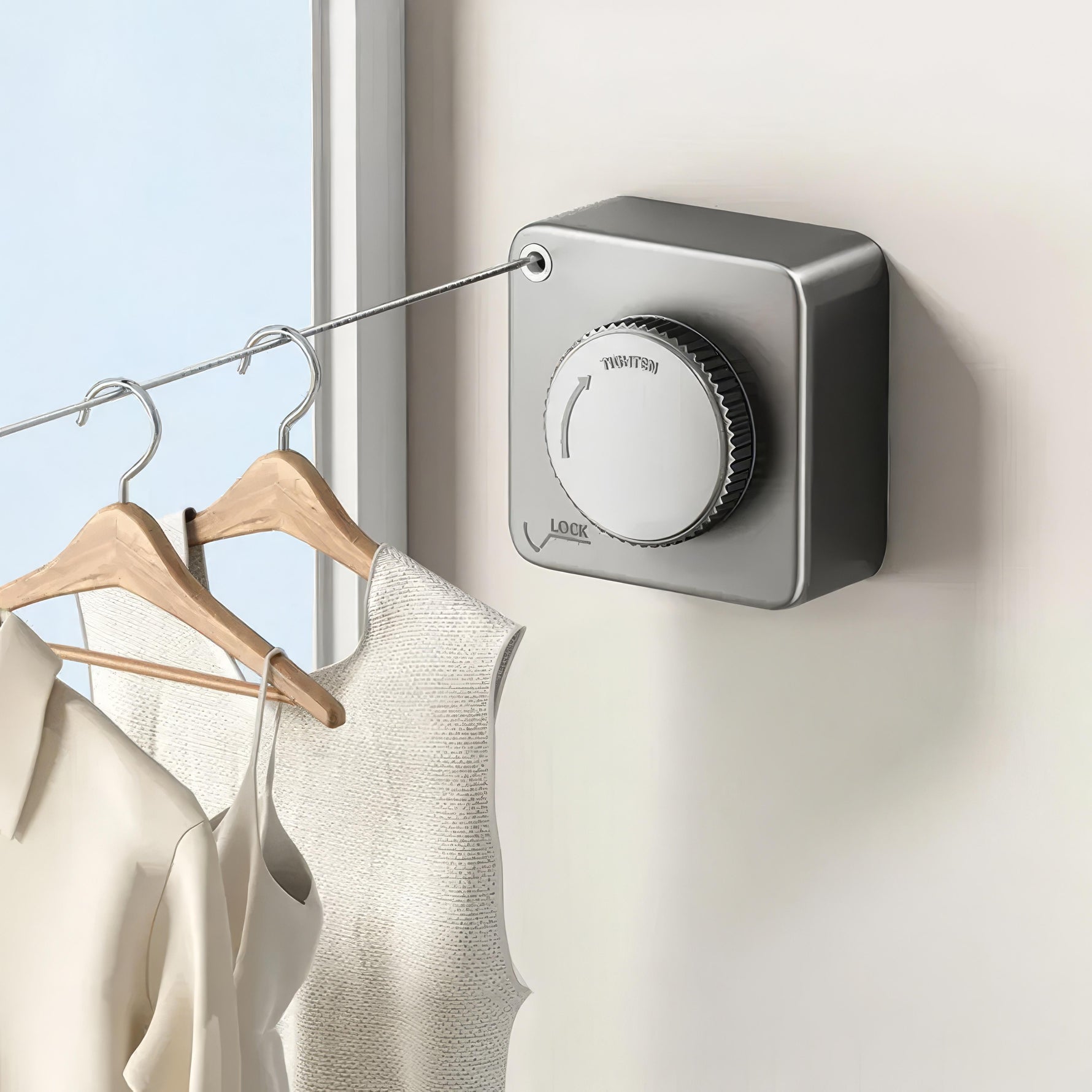FlexiDry Stainless Steel Clothesline - Retractable with Anti-Slip Function