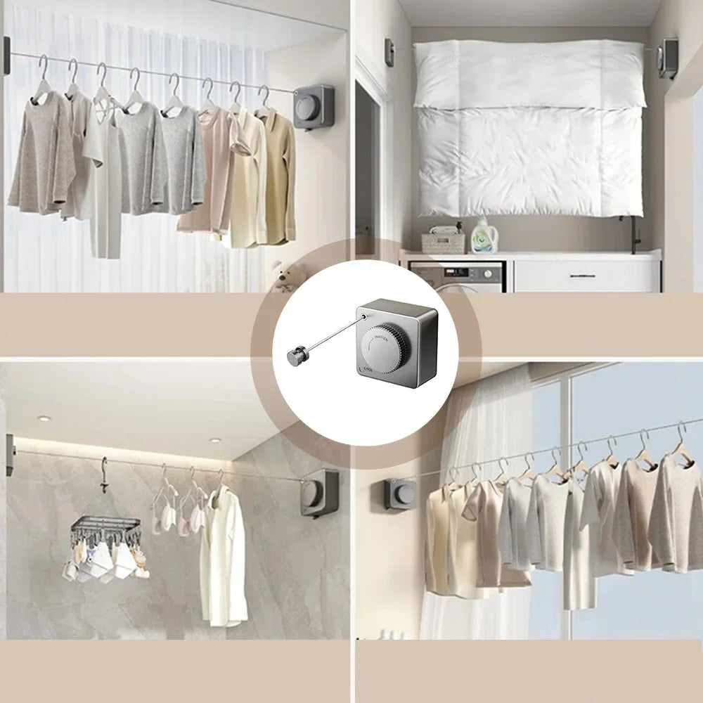 FlexiDry Stainless Steel Clothesline - Retractable with Anti-Slip Function