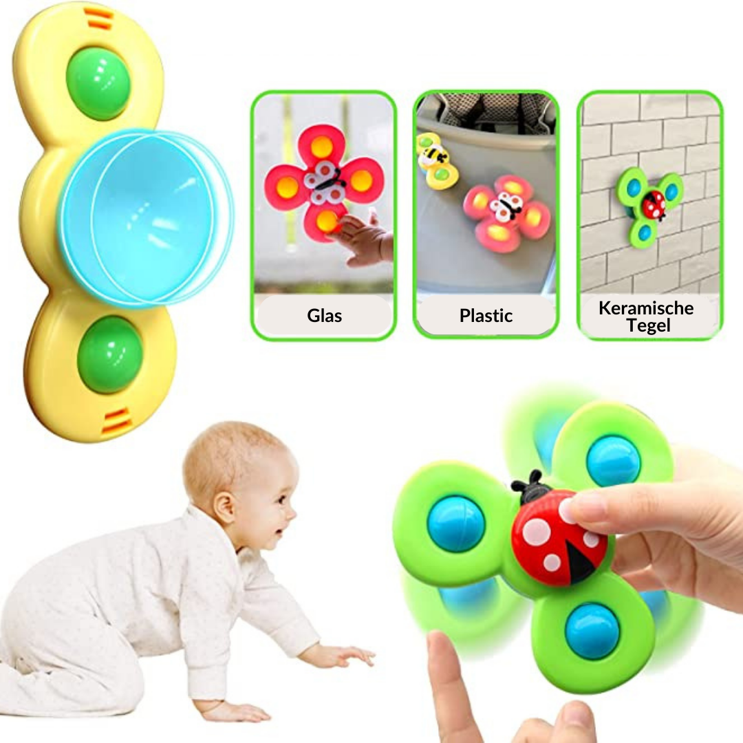 Drehspielset mit Saugnäpfen – 3er-Pack