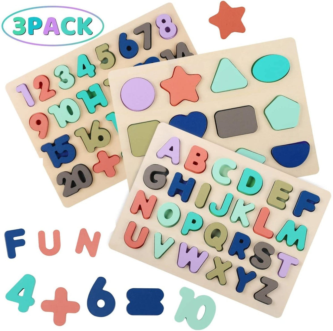 Learning Puzzles (SET OF 3) - Playful Learning Aids for Toddlers
